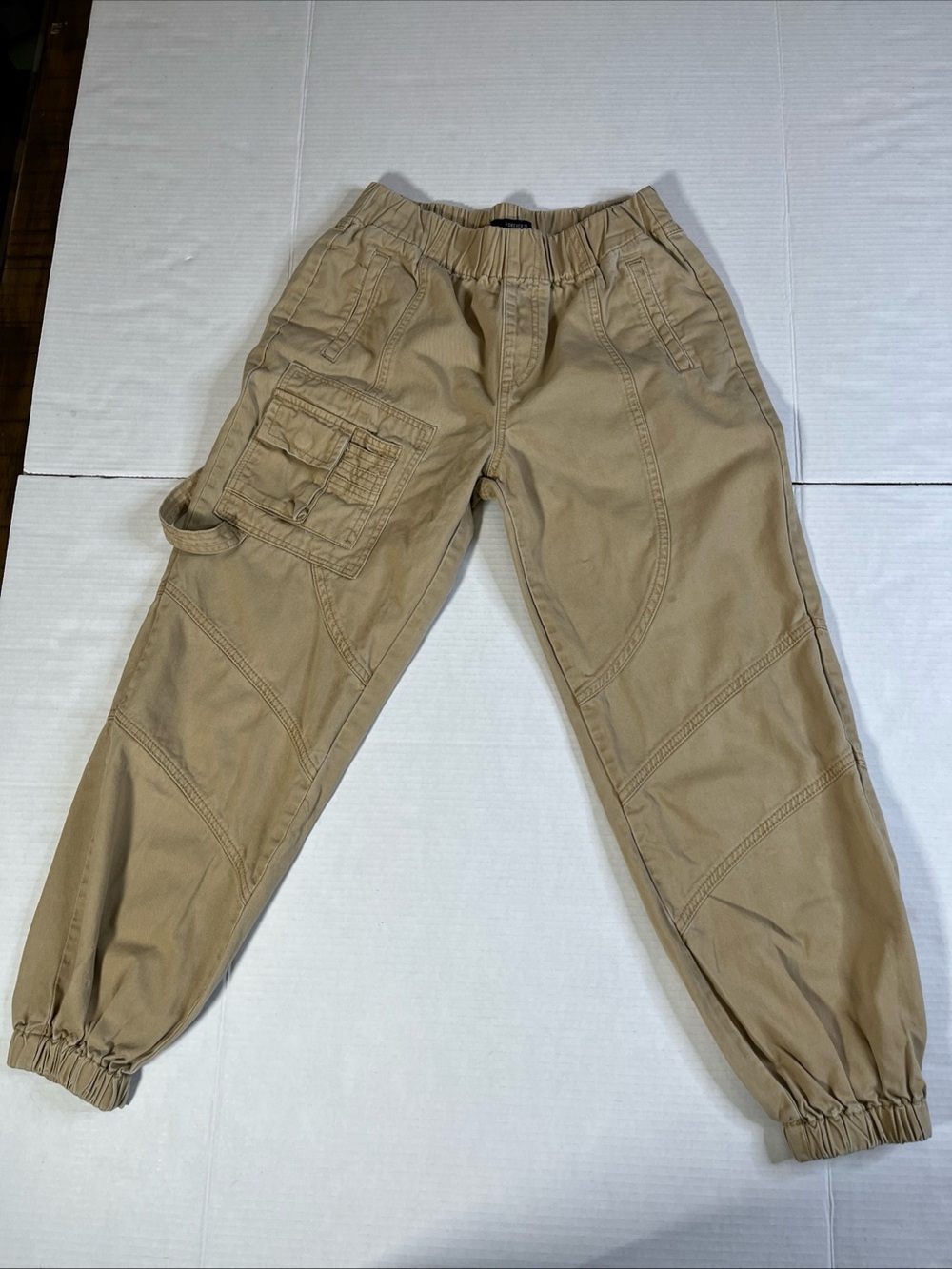 Forever 21 Women's Tan Cargo Jogger Pants